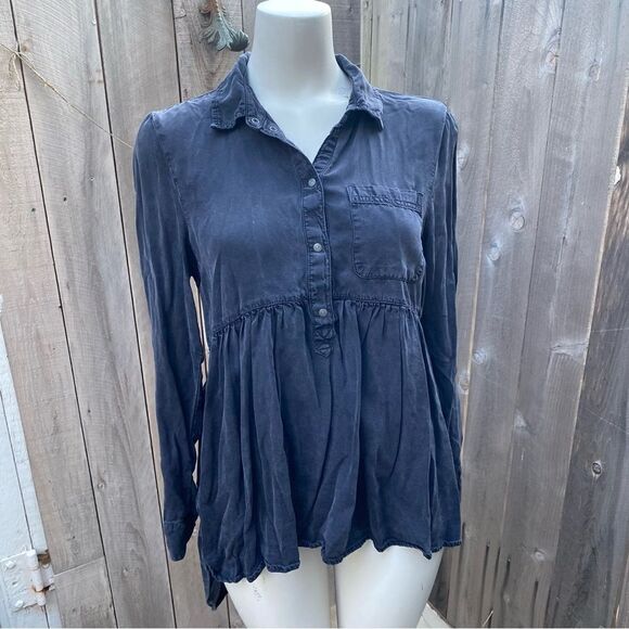 Zara Woman Premium Denim Collection Grey/Black Denim
Shirt, Size XS - Picture 1 of 8